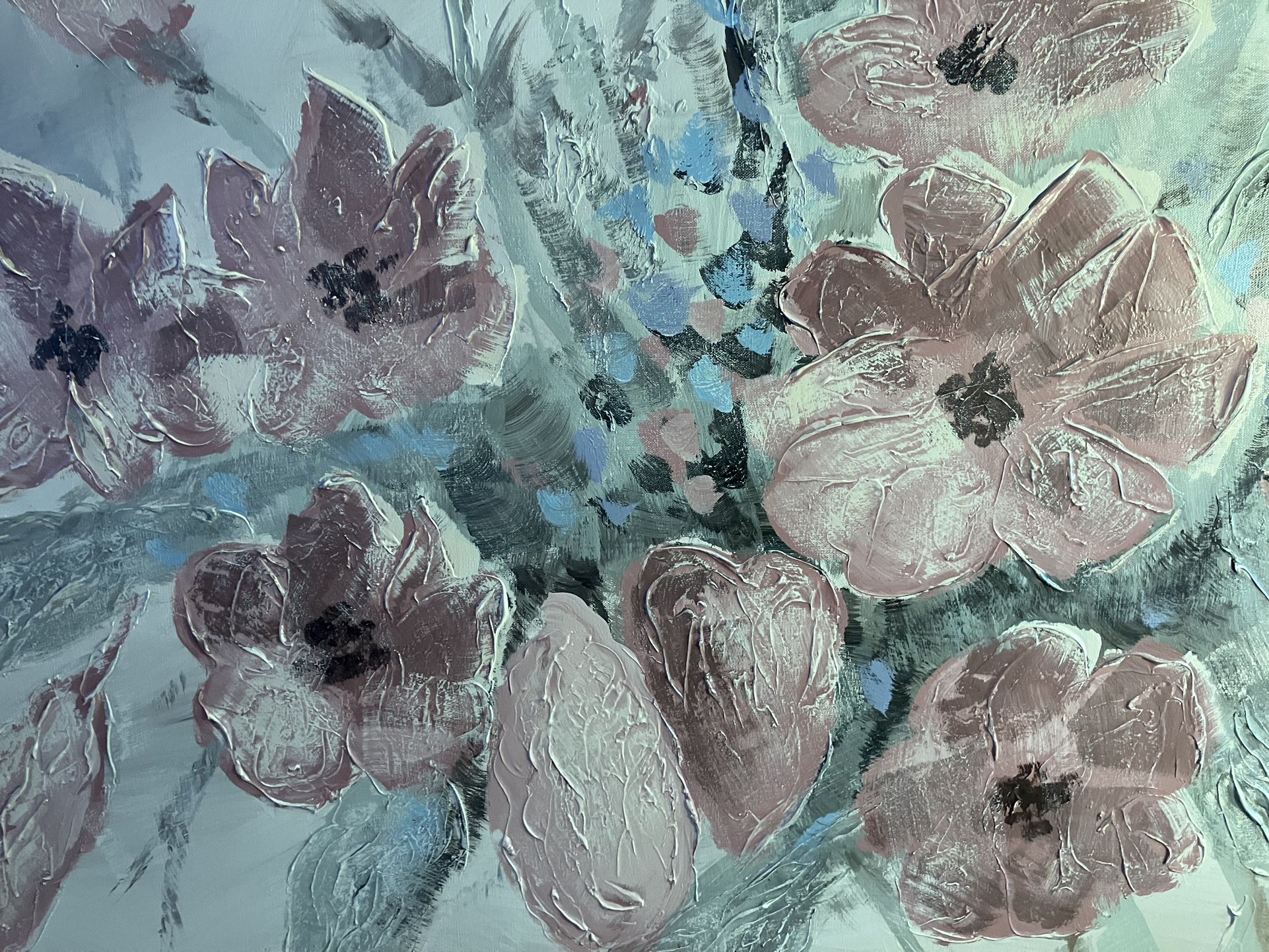 Abstract Floral Oil Painting 