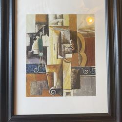 1 P. Picasso “VIOLIN And GUITAR 1913” Painting Print Wood frame Black 