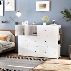 Cube Storage Organizer w/ Doors, 12-Cubes, Closet Cabinet, Bedrm, Living Rm, DIY, clothing, wardrobe