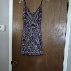 BEAUTIFUL JUMPAPPAREL  NAVI BLUE AND GOLD  GALA  DRESS SIZE  S  NEW  ORIGINAL PRICE $145.