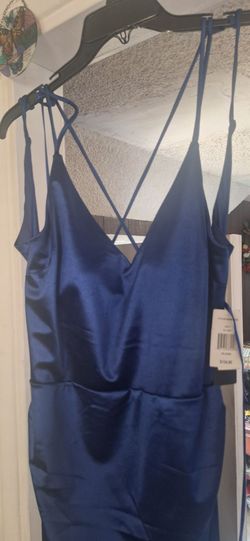 Navy silk gown XXL
