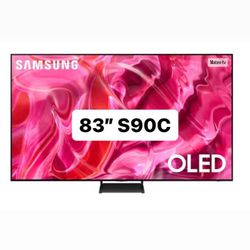 SAMSUNG 83-Inch Class OLED 4K S90C Series Quantum HDR, Dolby Atmos Object Tracking Sound Lite, Ultra Thin, Q-Symphony 3.0, Gaming Hub, Smart TV with A