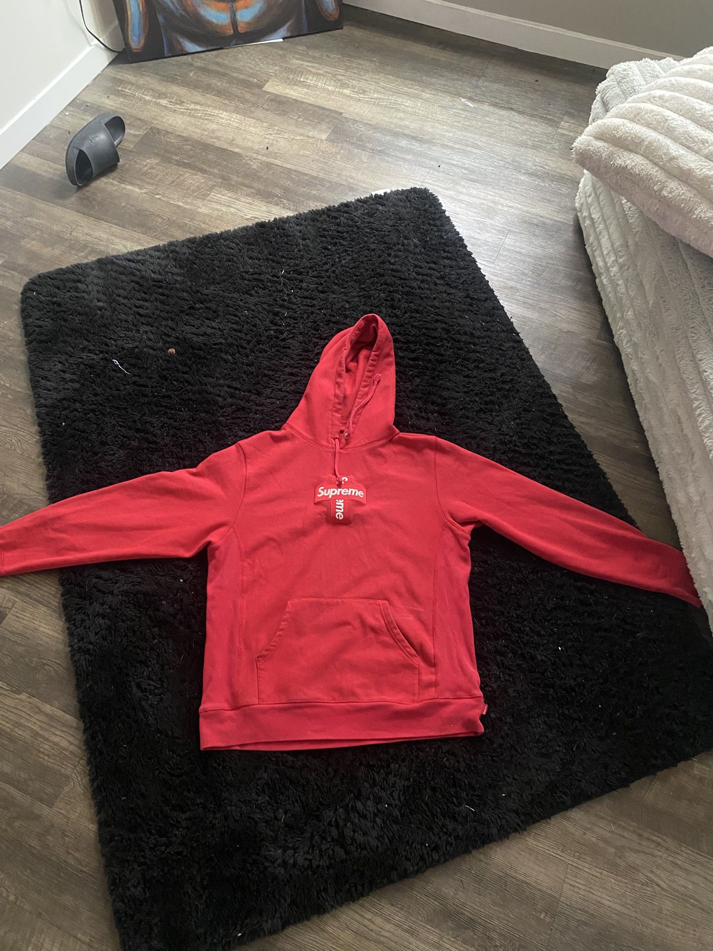 Supreme Cross Logo Red Hoodie
