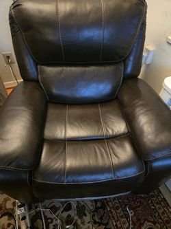 Black leather recliner