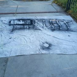 Painting drop cloth 9x11 feet 2 pieces for $10