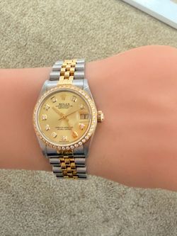 Rolex 31mm DateJust Champagne Diamond Dial-Quickset