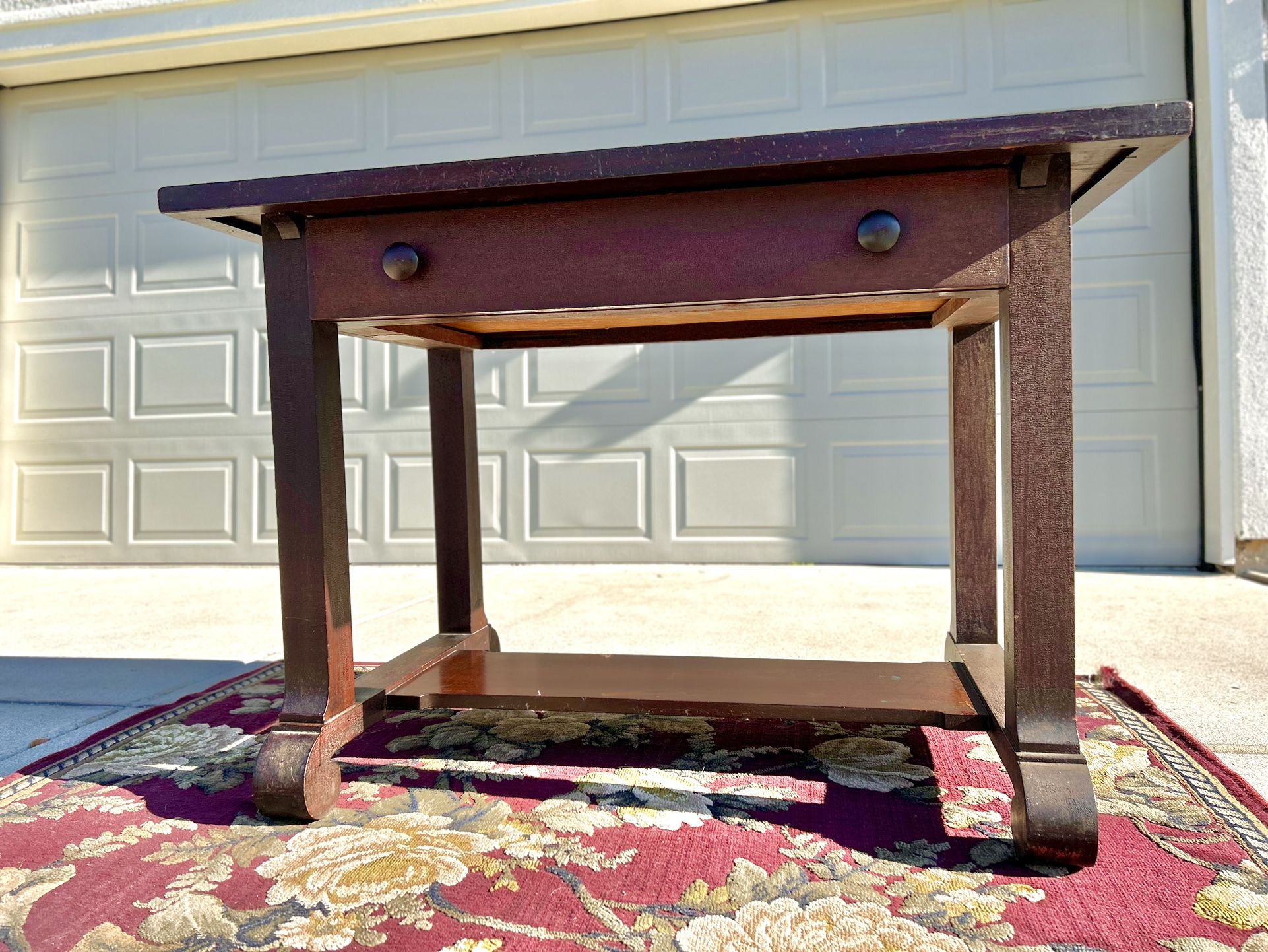 Solid Mahogany Desk / Table w/ Drawer by Butler Furniture 