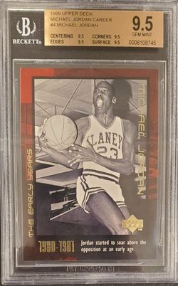 MICHAEL JORDAN (HOF) 1999 UD MJ CAREER COLL. "THE EARLY YEARS" #4 BGS 9.5 GEM MT