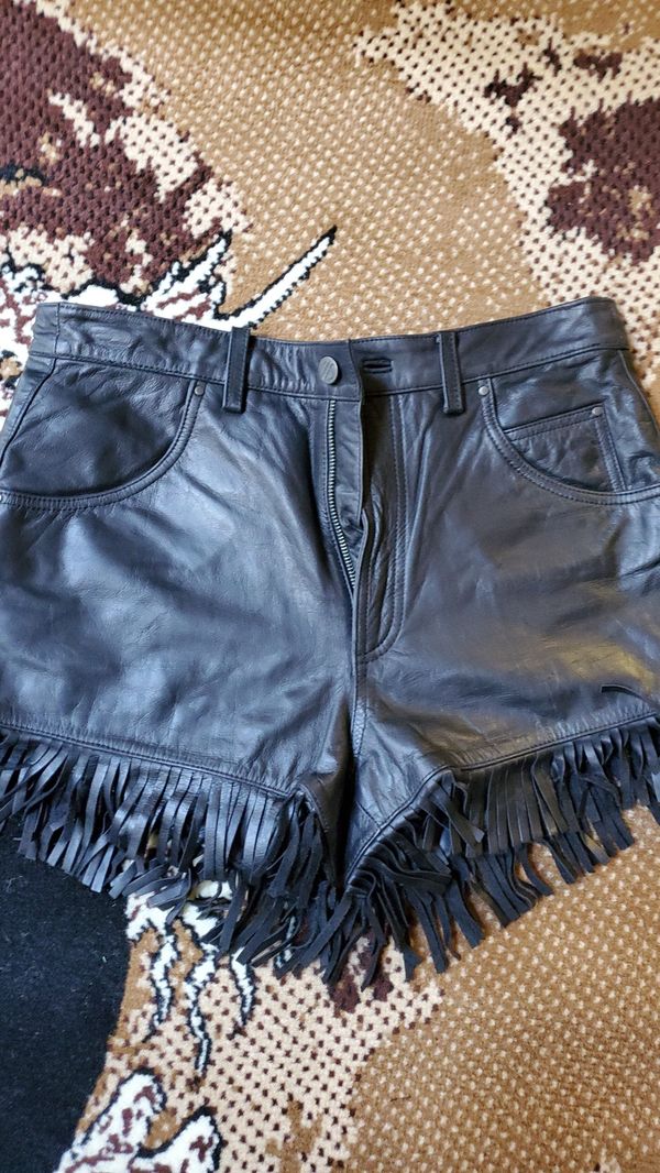 ladies leather shorts