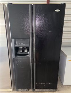 Black Whirlpool Refrigerator And Freezer