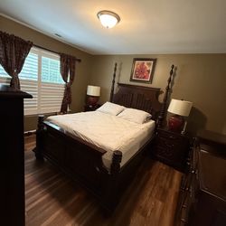 Queen Bed With Box springs No Mattress 