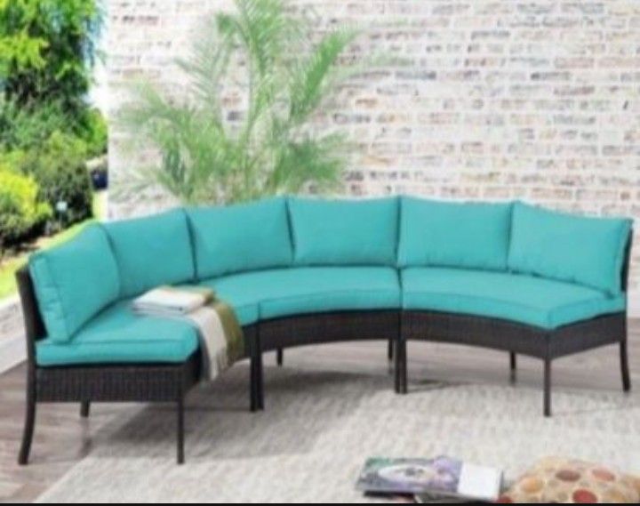 Curved Patio Furniture Round Patio Furniture Brand New Patio Sofa Set Half Moon Patio Furniture 🆕🆕