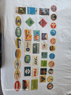 Vintage 1960s Airline Logo Stickers (General Mills)– Set of 39 Different Airlines