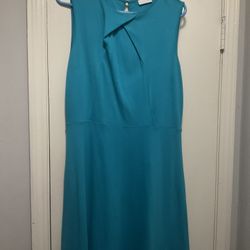 Women’s New York & Company Fit & Flare Blue Dress Size XL