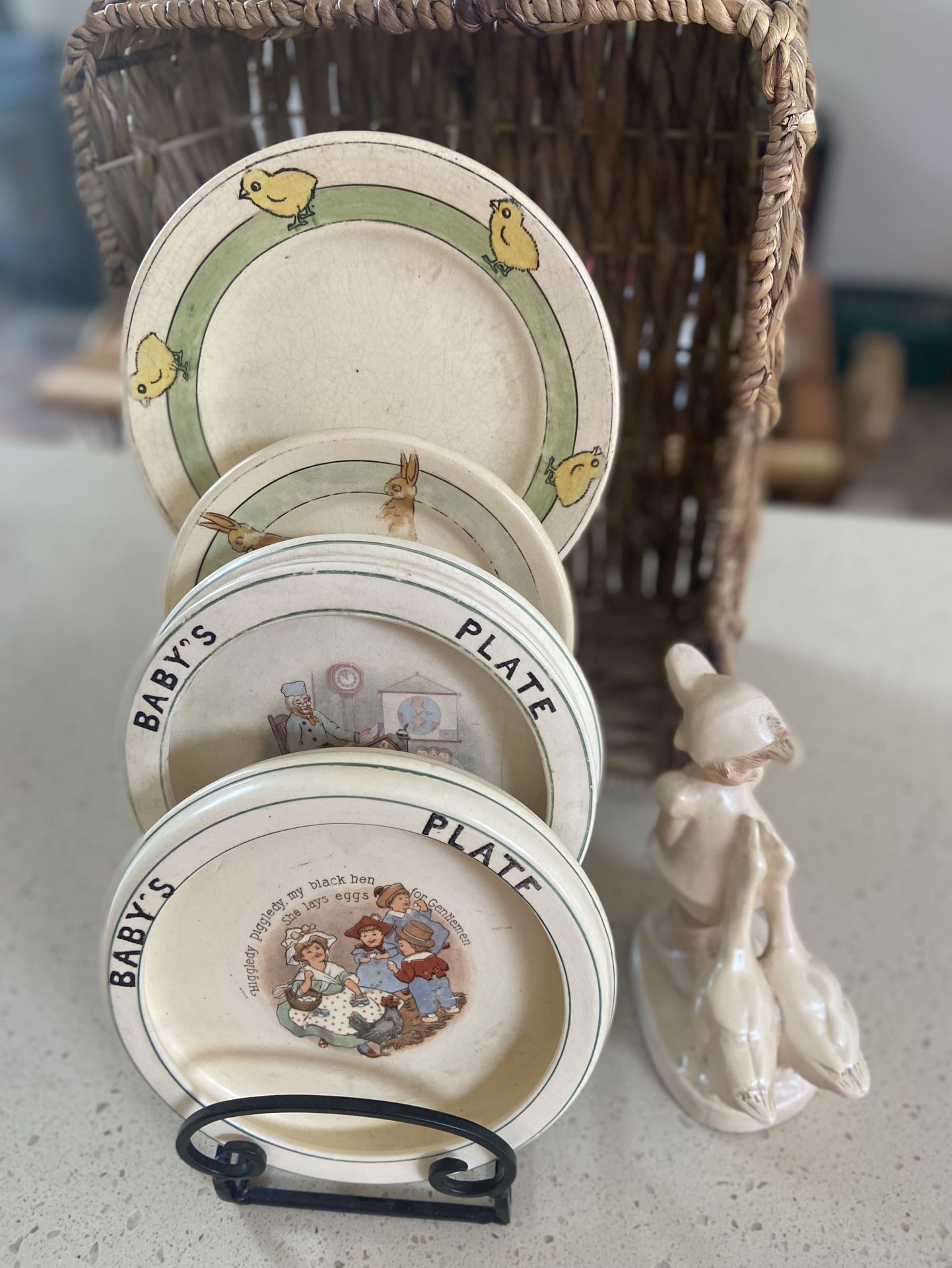 Antique Roseville Baby Plates