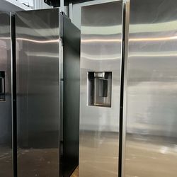 Samsung 27.4-cu ft Standard-Depth 36-in Wide Side-by-Side Refrigerator with Ice Maker ,Water and Ice Dispenser ( Fingerprint Resistant Stainless Steel