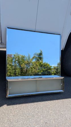 Mid-Century mirror vanity medicine cabinet mcm bathroom storage chrome mcm glass