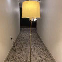 60"H STAINLESS FLOOR LAMP w/Reading Light (pls see all photos & complete description details) - posted price is firm.