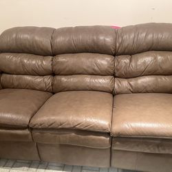 Comfy Leather Couch And Chair 