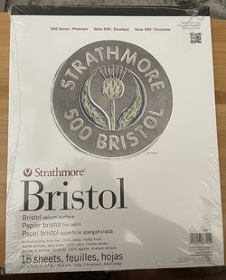 Strathmore 500 Bristol Vellum Pad - 11” x 14”, 2-Ply, 15 sheets