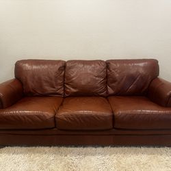 Genuine leather couch and recliner
