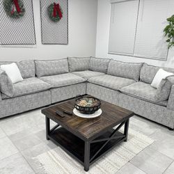Beautiful Grey Modular Sectional Cloud Couch