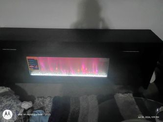 Brand new entertainment center with fireplace