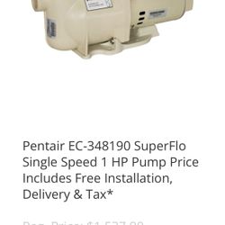 Pentair Swimming Pool Pump 