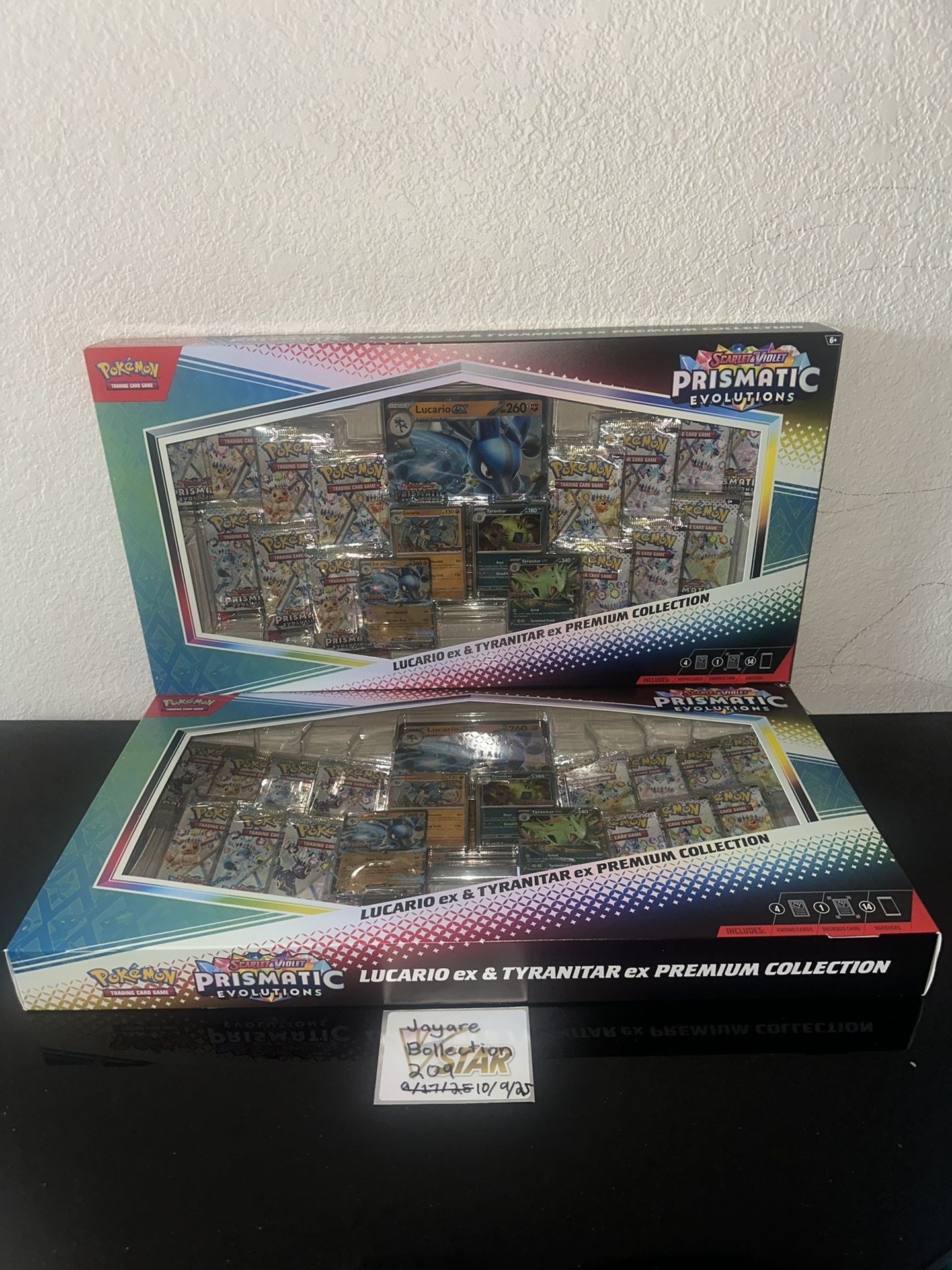 Pokemon Prismatic Evolutions Lucario & Tyranitar Premium Collection Box