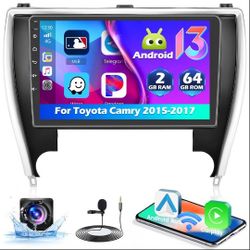 Lot # GK4289: Car Stereo for Toyota Camry 2015 2016 2017 with Wireless Apple Carplay Android Auto 2+64G Android 13 10.1 inch Touch Screen Radio with G