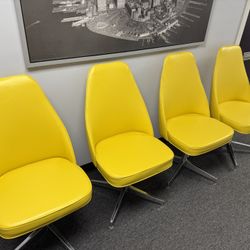 Set of 4 Yellow Chairs 