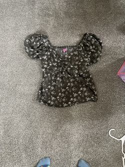 Floral Green Blouse Off The Shoulder (Large)