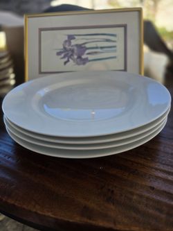 Pier 1 Imports white porcelain plates (4)