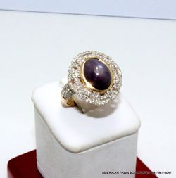 Orianne Star Ruby (6.28) & Diamond (1.0ct) Ring 14 Karat Yellow Gold size 7 