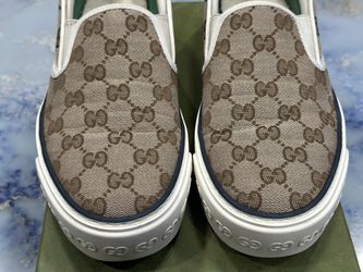 Gucci Tennis 1977 Canvas Slip On Sneakers in Beige - Gucci