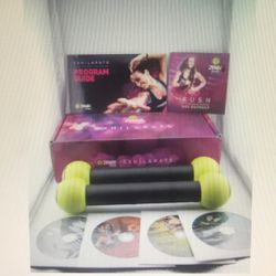 Zumba Fitness Exhilarate Body Shaping System 5 DVD Set Toning Sticks & Guide