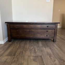 Wooden Coffee Table With 2 Storage Drawers