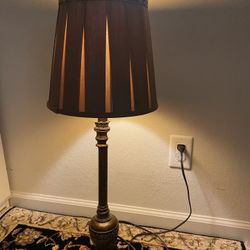 Antique Wood/plaster lead iron Slag -glass Lamp