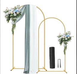 Nisoger Gold Metal Arch Backdrop Stand Set 7.2FT & 6FT