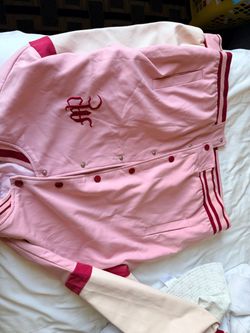 Pink Varsity Bomber Jacket with Embroidery