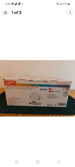CLOUDY BAY 15W 6 inch 5 Color Swivel LED Gimbal Recessed Light with Junction Box