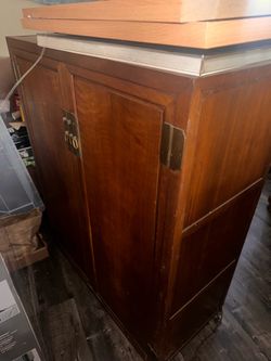 Vintage Wood Cabinet / Wardrobe Storage Cabinet – Solid & Heavy