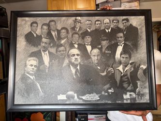 Framed Mob Movie Collage Art Print