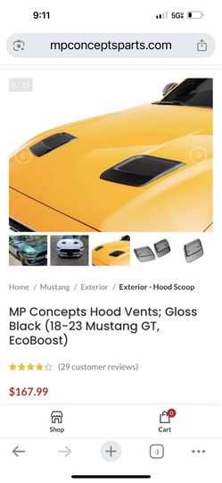 mp Concepts Mustang  Gloss Black Hood Heat Extracted 