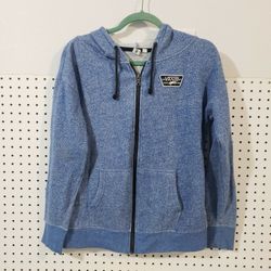 Vans Boys Blue Zip Up Hooded Jacket Size Medium