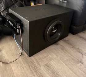 Skar audio 12 inch armor coated ported sub enclosure includes side 12 inch sub and rp 800 watt monoblock amp