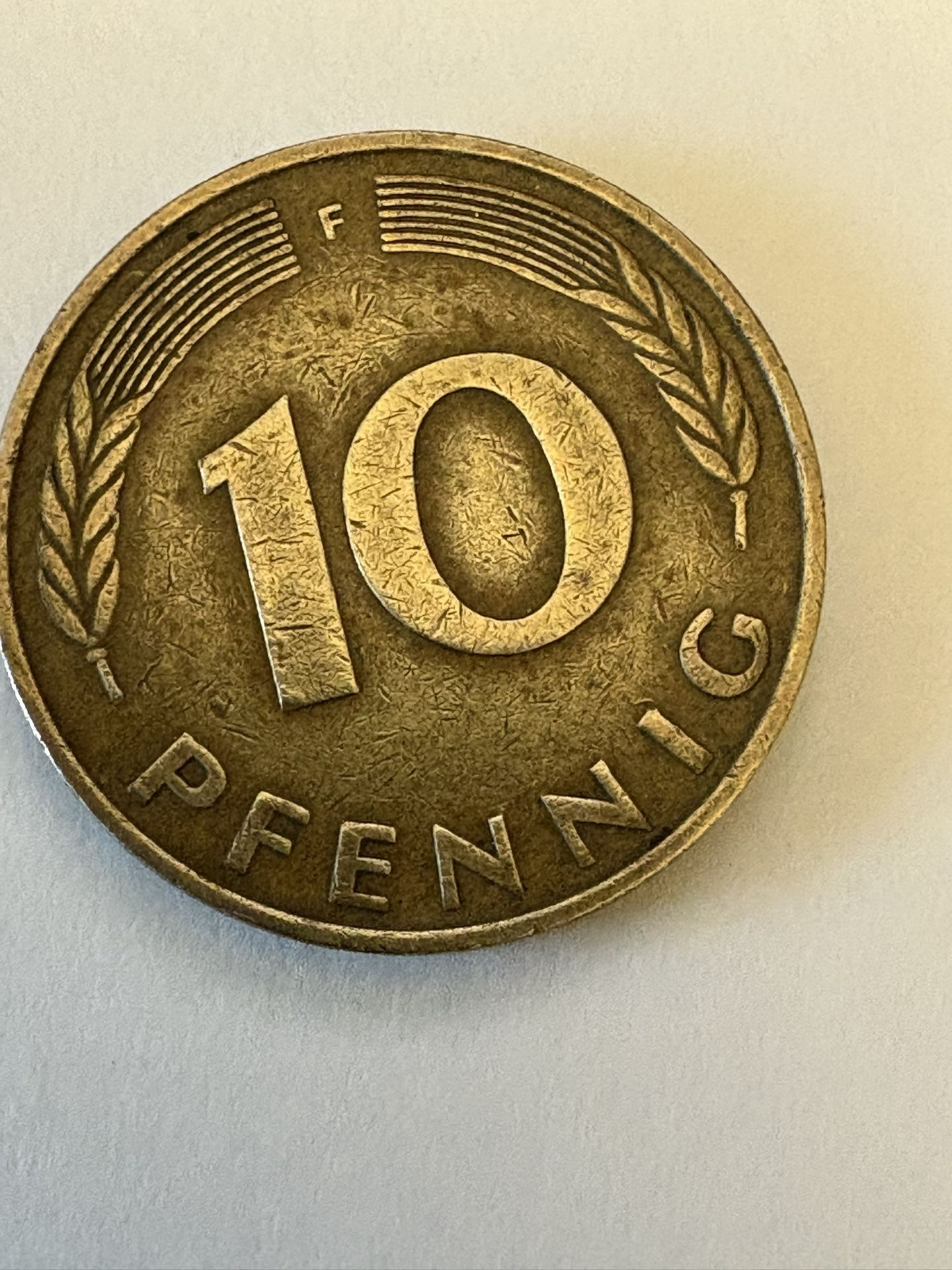 1977 Germany 10 Pfenning Coin
