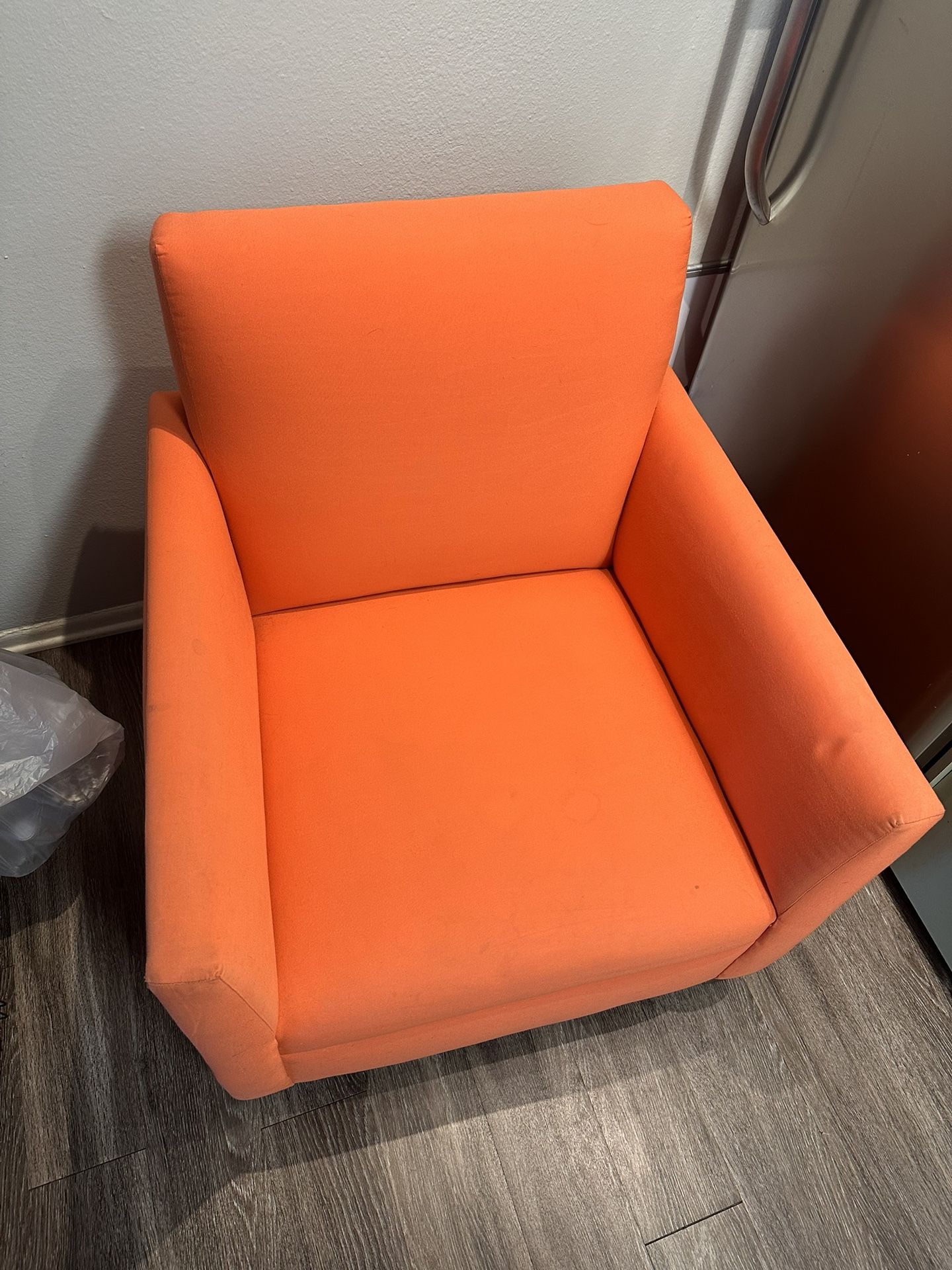 orange armchair