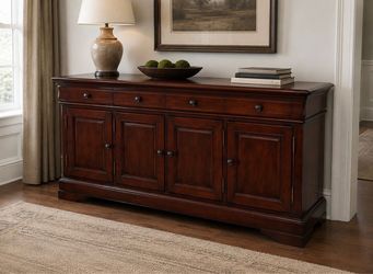 Cherry Wood Sideboard / Buffet Cabinet – 63”