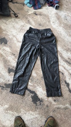 A New Day Women’s Black Faux Leather Jogger Pants Size Small